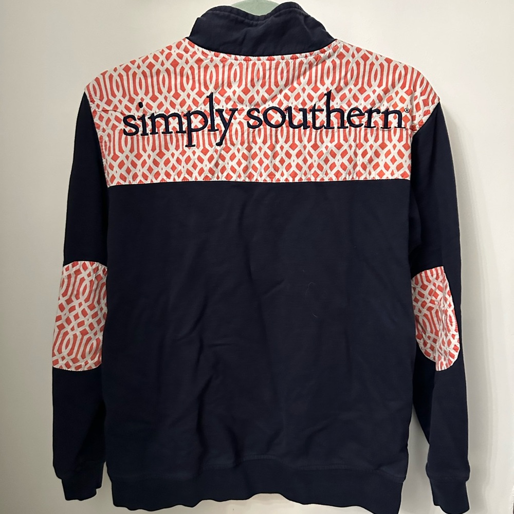 Simply Southern Navy and Orange Quarter Zip